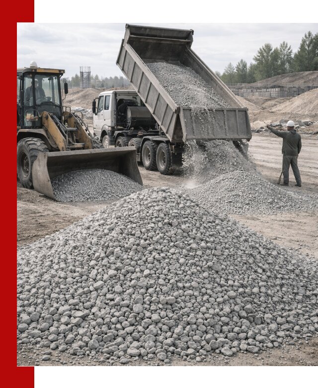 Доставка известнякового щебня фр. 5–20 в Кулебаках
