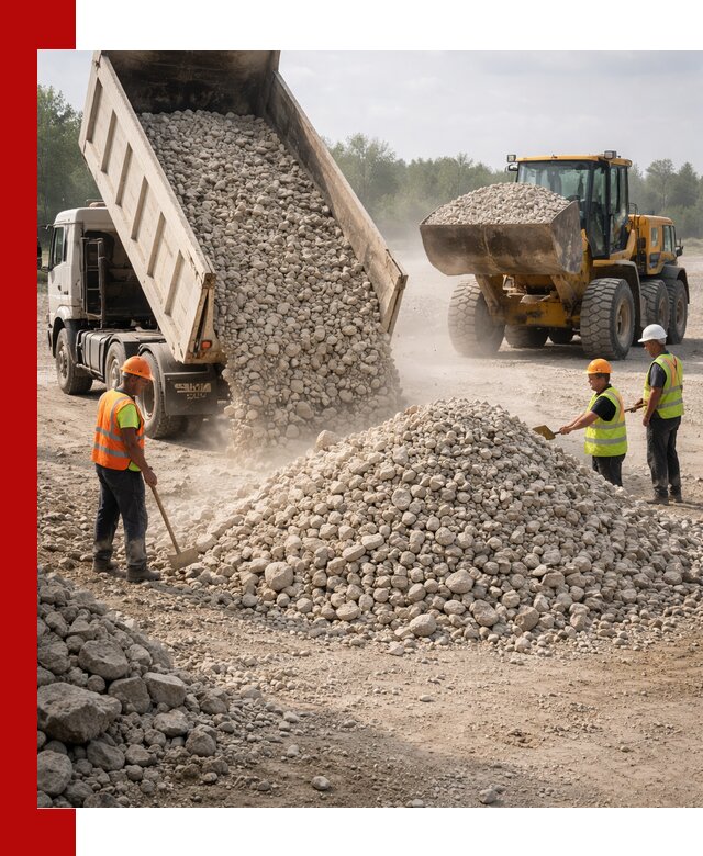Доставка известнякового щебня фр. 40-70 в Кулебаках