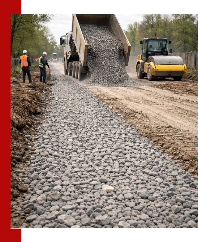 Доставка щебня для отсыпки дорог в Кулебаках высокого качества