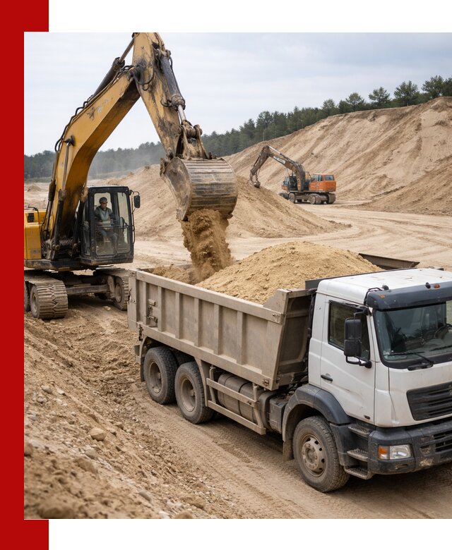Доставка карьерного песка с самосвалами и разгрузкой в Кулебаках