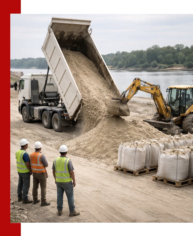 Доставка речного песка в Кулебаках самосвалами и погрузкой