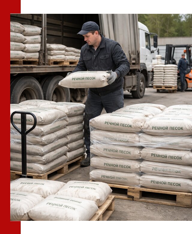 Речной песок в мешках с доставкой в Кулебаках