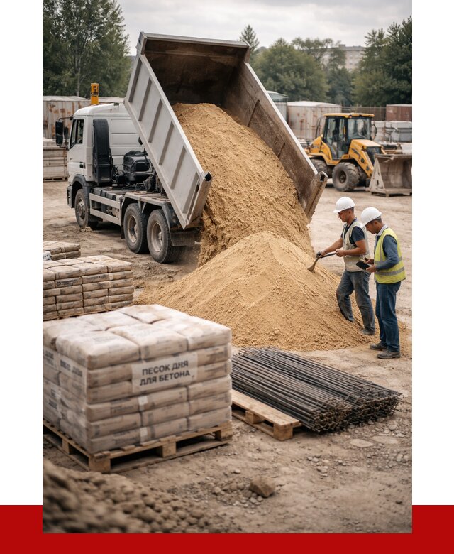 Песок для бетона в Кулебаках от 2577 р. с доставкой, ПРОНЕРУДКлб