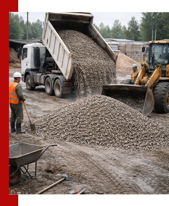 Мытый гравий с доставкой в Кулебаках от карьера до участка