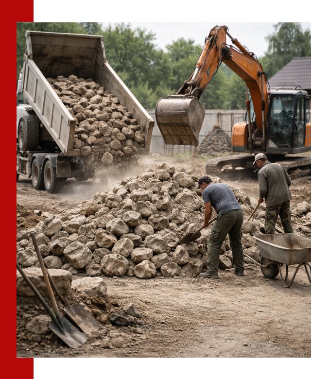 Доставка и разгрузка бутового камня в Кулебаках
