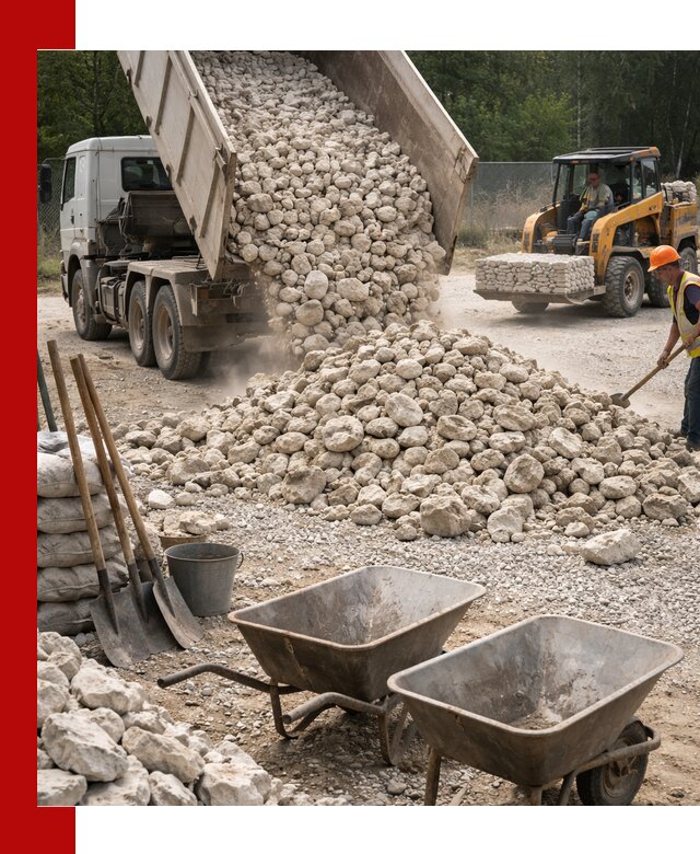 Доставка и продажа бутового известнякового камня в Кулебаках