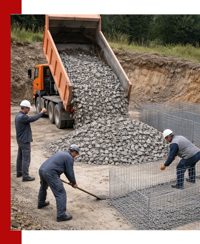 Камень для габионов с доставкой в Кулебаках быстро и надёжно