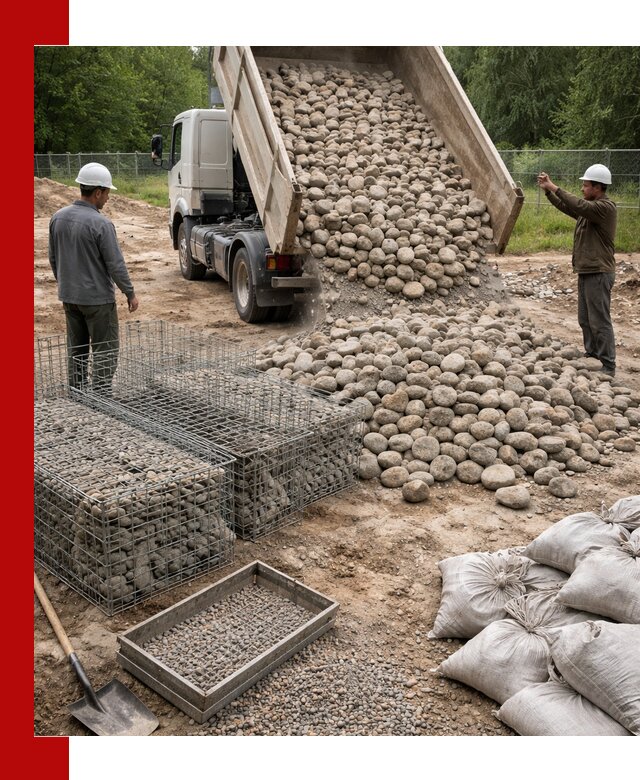 Камень для габионов фракция 70–151 в Кулебаках