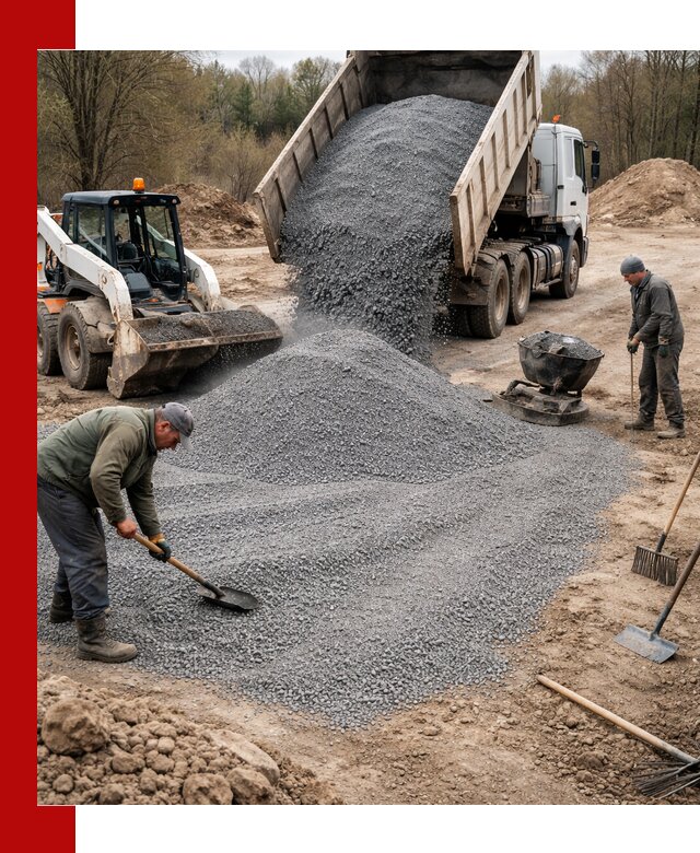 Отсев для подсыпки в Кулебаках — доставка и подсыпка на участок