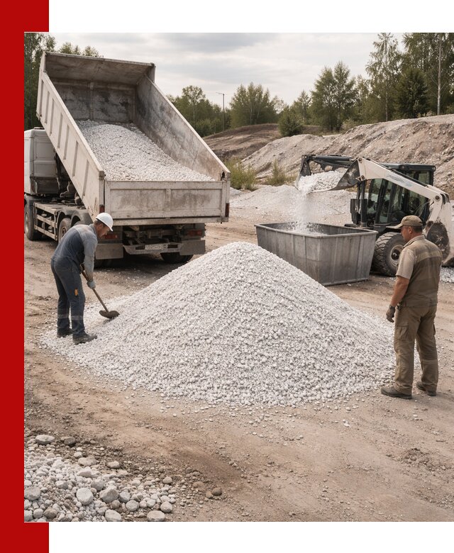 Доставка и продажа белой мраморной крошки в Кулебаках