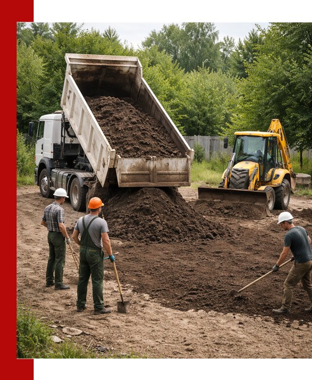 Доставка и укладка грунта для выравнивания участка в Кулебаках