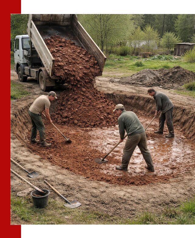 Купить качественную глину для пруда в Кулебаках