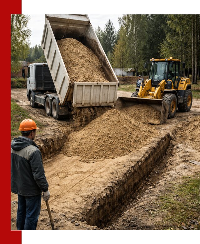 Доставка песчаного грунта в Кулебаках для строительных работ