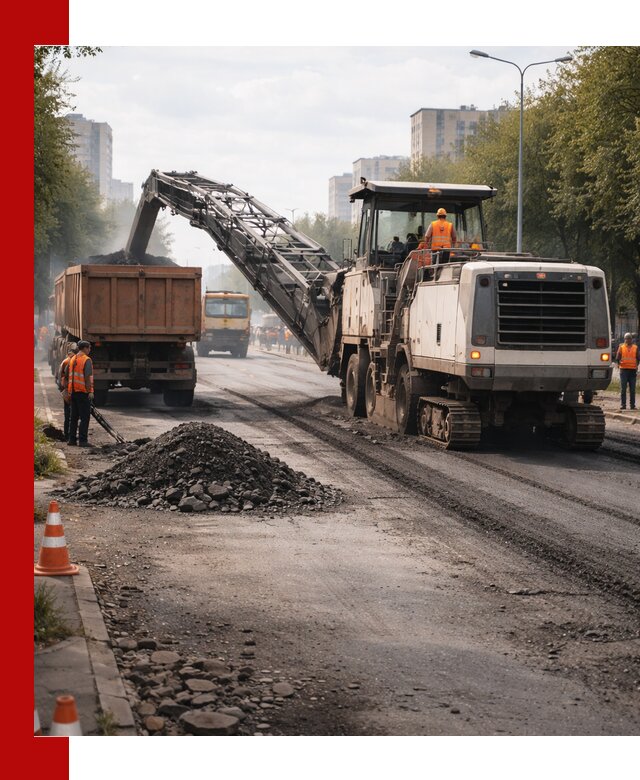 Фрезерованный асфальт в Кулебаках — удаление и вывоз старого покрытия
