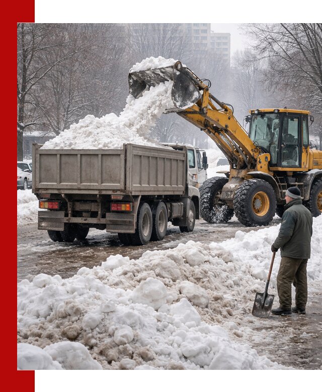 Вывоз снега грузовой техникой в Кулебаках оперативно и чисто